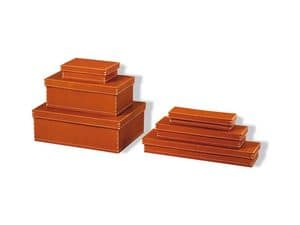 1980-1981, Complements for the office, boxes of various shapes in leather