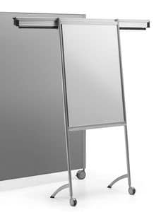 MULTIKOM 3003, Blackboard on wheels in painted metal, for office