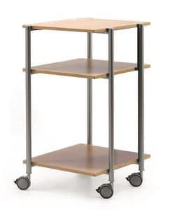 MULTIKOM 3005, Wheeled trolley in plywood and painted steel