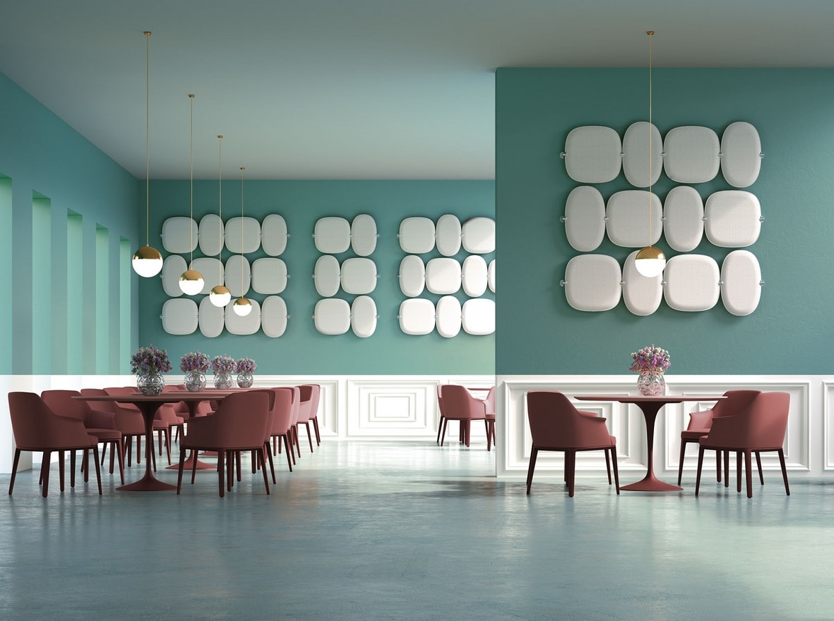 Snowgems wall, Wall sound-absorbing panels, in the shape of gems