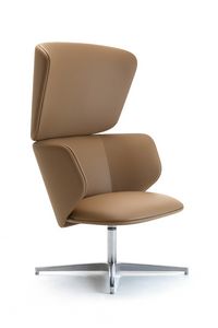 Alis lounge high, Lounge armchair with large dimensions and strong visual impact