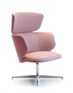 Alis lounge medium, Swivel lounge armchair, with an enveloping backrest