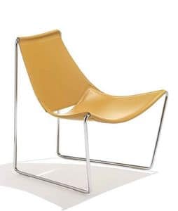 Apelle ATT, Metal chair, seat in hide or wood, different colours