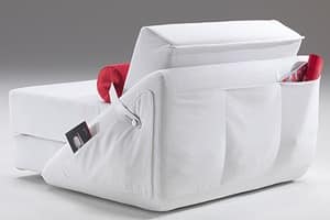 Easy, Armchair convertible into bed, with wheels, removable covering