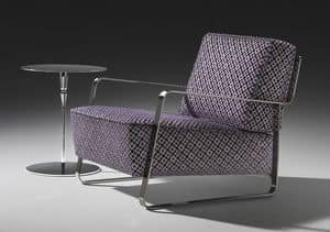 Fujiyama armchair, Armchair with steel base, custom coating