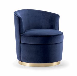 LILIAN LOUNGE CHAIR 072 P G, Rounded swivel armchair