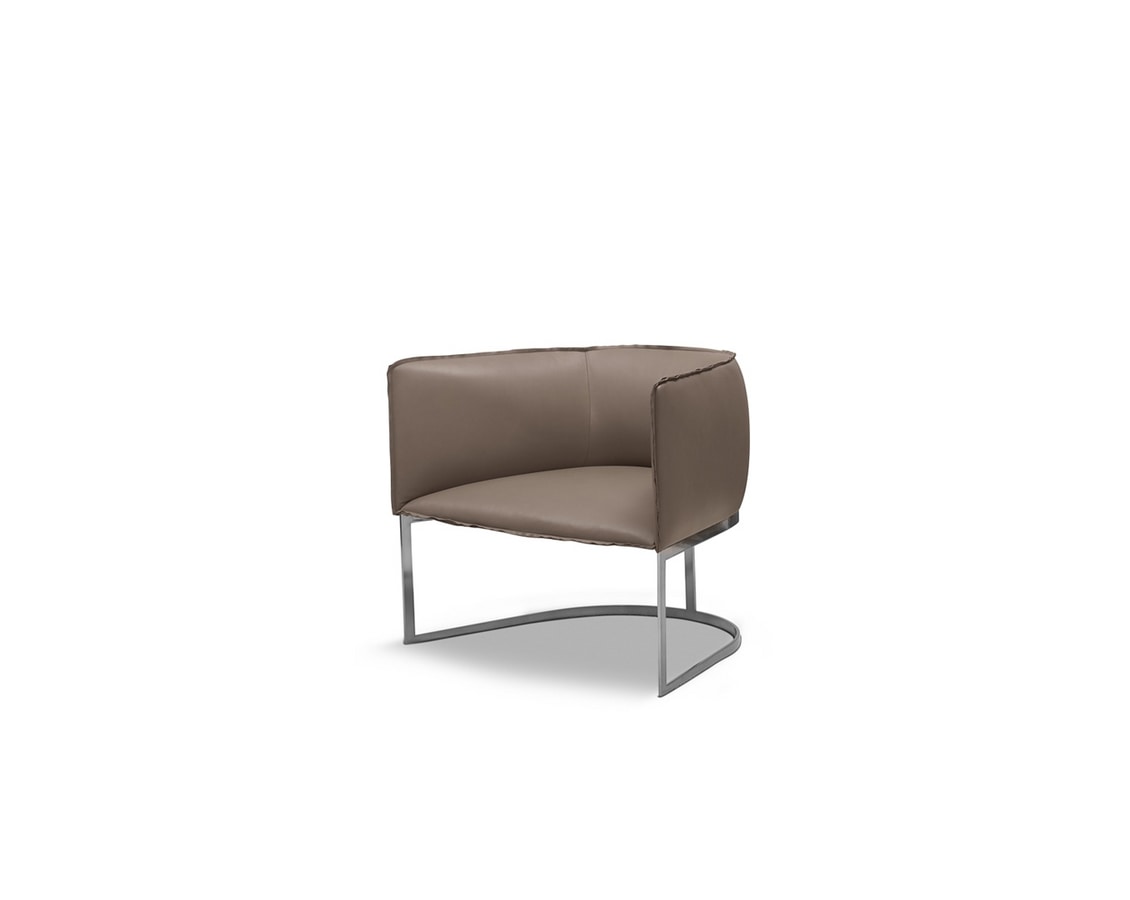 Minimal, Armchair with light and minimal metal structure
