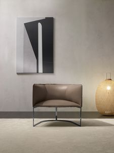 Minimal, Armchair with light and minimal metal structure