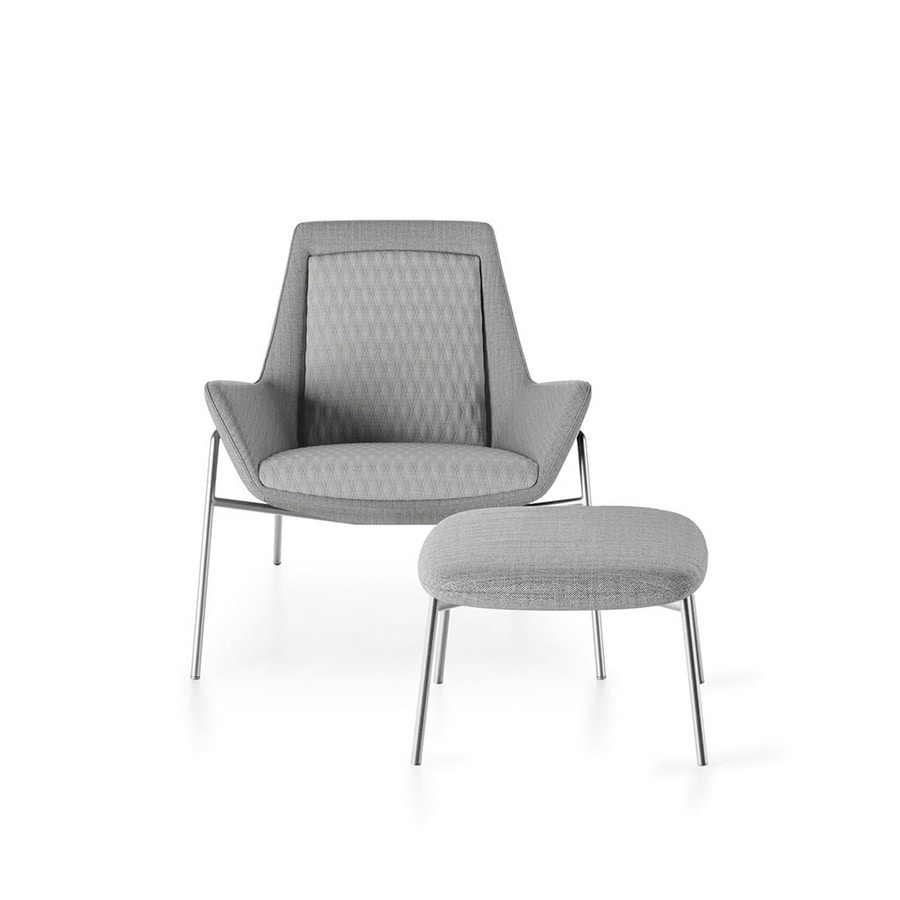 Roxy armchair, Swivel armchair with metal base