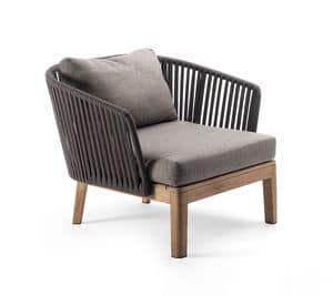 Mood Art. 06202, Teak wood armchair, Outdoor armchair, armchair with polyolefine backrest Patio, Garden, Outdoor