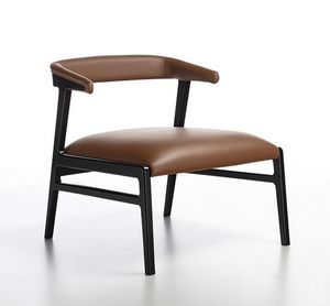 PO86 Aida armchair, Armchair in solid wood, with an essential design