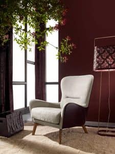 Vivienne, Armchair with variable upholstery between the front and back