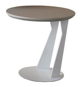 Birdy 456, Round table with metal base and laminate top
