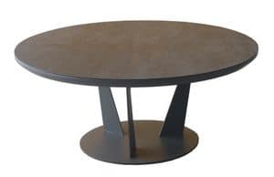 Birdy 459, Table for the center hall, metal base, laminated top