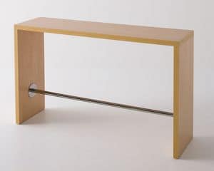Break, High laminate table with footrests, design