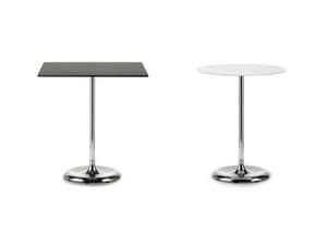 Cin Cin mod. 9240-01 / 9240-71, Round coffee table in chrome metal, laminate top