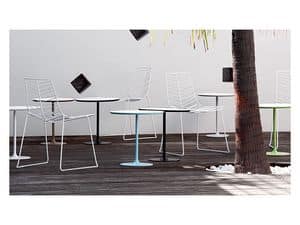Dizzie 0681, Bar table in steel, white top in various sizes