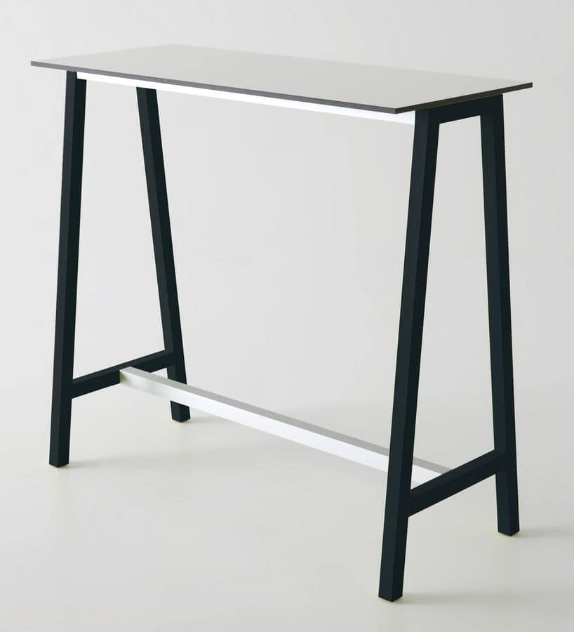 Step, High table in metal and polymer, for bars