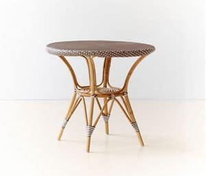 Paris - Diane, Resistant coffee table in rattan, various colors, for ice cream parlor