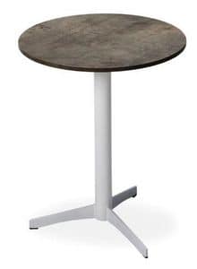 Jolly, Table with metal base and laminate top, for outdoor use