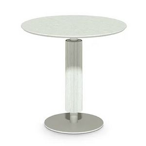 Kuki 3202, Roud side table with cylindrical fluted column