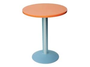 Table Ø 60 cod. 04/BT, Small round table with round base in aluminum