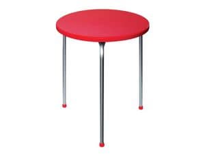 Table Ø 60 cod. 04, Stackable table with three legs in anodized aluminum