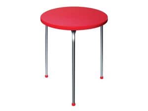 Table  60 cod. 04, Stackable table with three legs in anodized aluminum