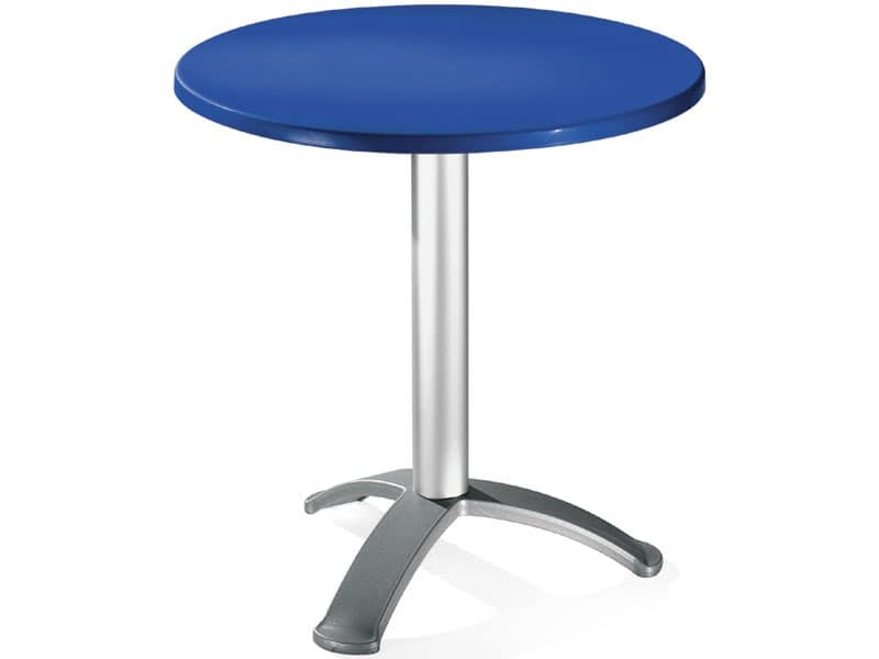 Table Ø 72 cod. 03/BG3, Round table with anodized aluminum column