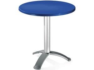 Table  72 cod. 03/BG3, Round table with anodized aluminum column