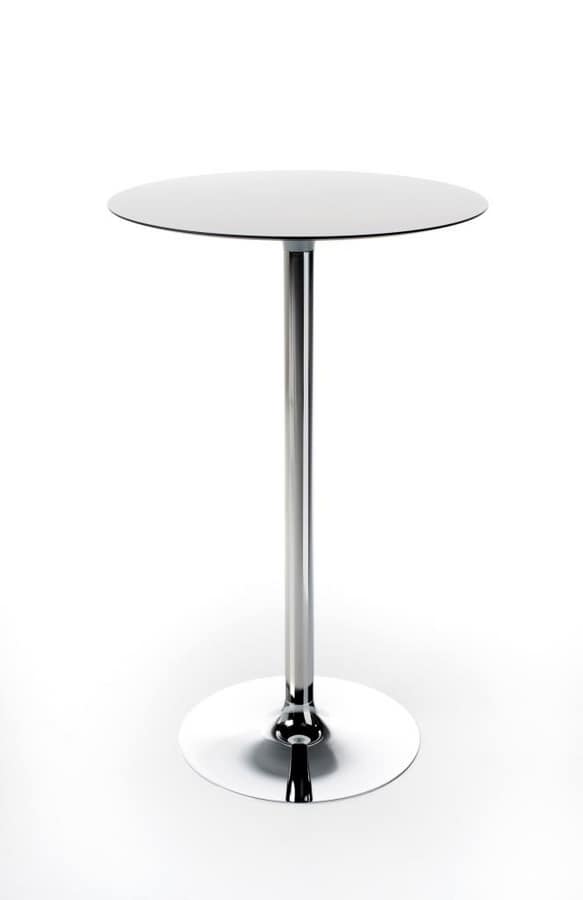 Welcome, Table with round top in HPL, in two heights