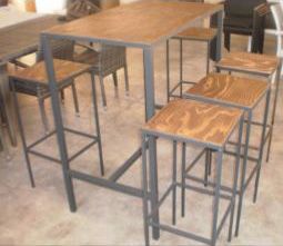 3042, High table for bars, with top in multilayer fir