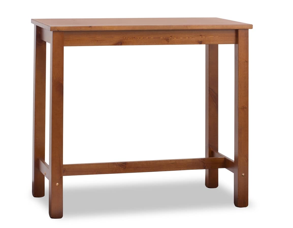 Rectangular Bar Table, High table for bars, rectangular, made of pine wood