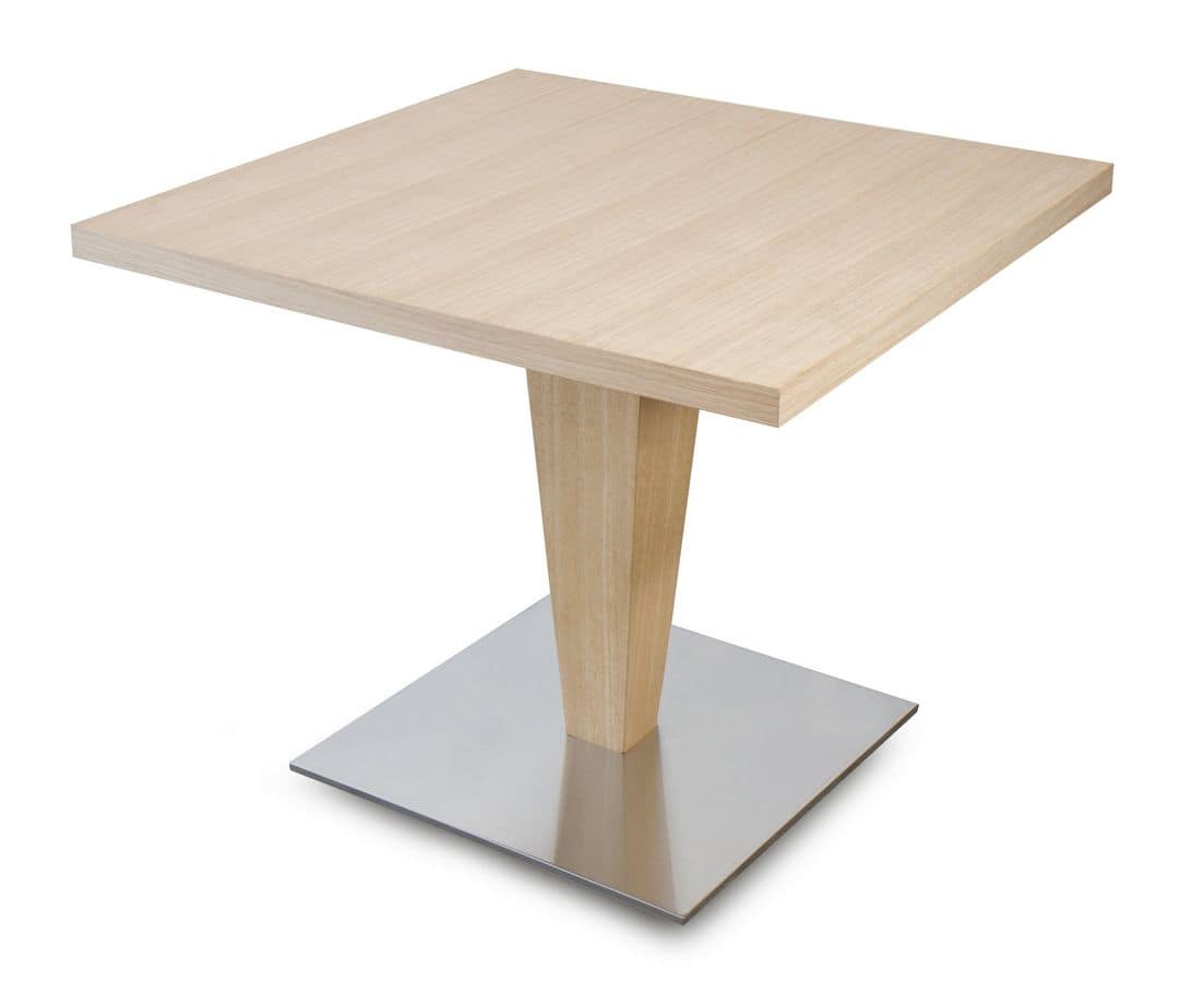 T Carol, Square table in wood, for bars and restaurants
