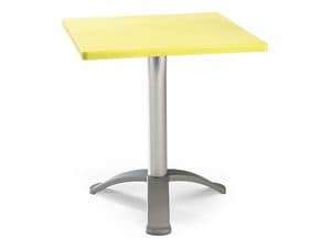 Table 60x60 cod. 20/BG3, Square table with anodized aluminum base