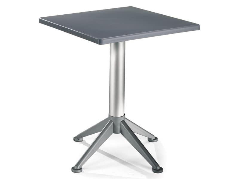 Table 60x60 cod. 20/BG4A, Square table with 4-foot aluminum base