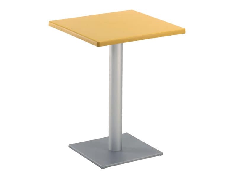 Table 60x60 cod. 20/BQ, Modern square table with square base, for outdoors
