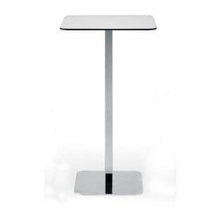 Voilà square h110, High table for cocktail bar, top in stratified HPL, metal base