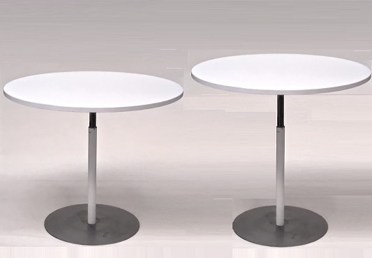 BASIC ADJUSTABLE 865, Table with round metal column adjustable in height