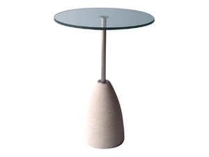 Element 2, Round table made of stone and glass, for bars and pubs