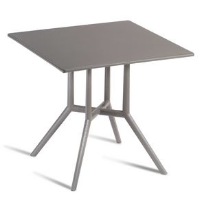 Juniper, Square or round technopolymer table with 3- or 4-spoke base