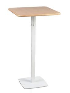 TOTEM 415, High table for hotels and bars, square metal base