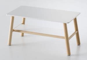 Woody, Coffee table with beech legs, double top