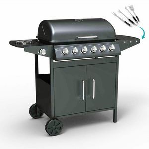 JERSEY stainless steel Gas grill BBQ 6+1 burners and barbecue Grill - BB2089GEUN, Portable BBQ