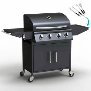 RED ANGUS stainless steel Gas grill BBQ 4+1 burners and barbecue grill - BB9204GEUN, Professional stainless steel barbecue
