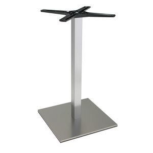 969, Square base for bar tables, in brushed steel