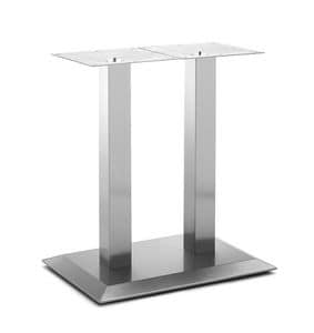 Art.281, Rectangular table base, brushed steel frame, for contract and domestic environment