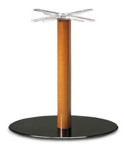 Art.700/Ovale, Oval table base, wooden support tube, for contract and domestic use