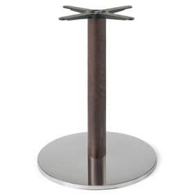 Firenze 9213 - 9214, Base table, steel base and column in solid beech, ideal for bars