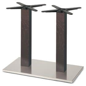 Firenze 9217, Table base for bars, steel base and 2 columns in solid beech